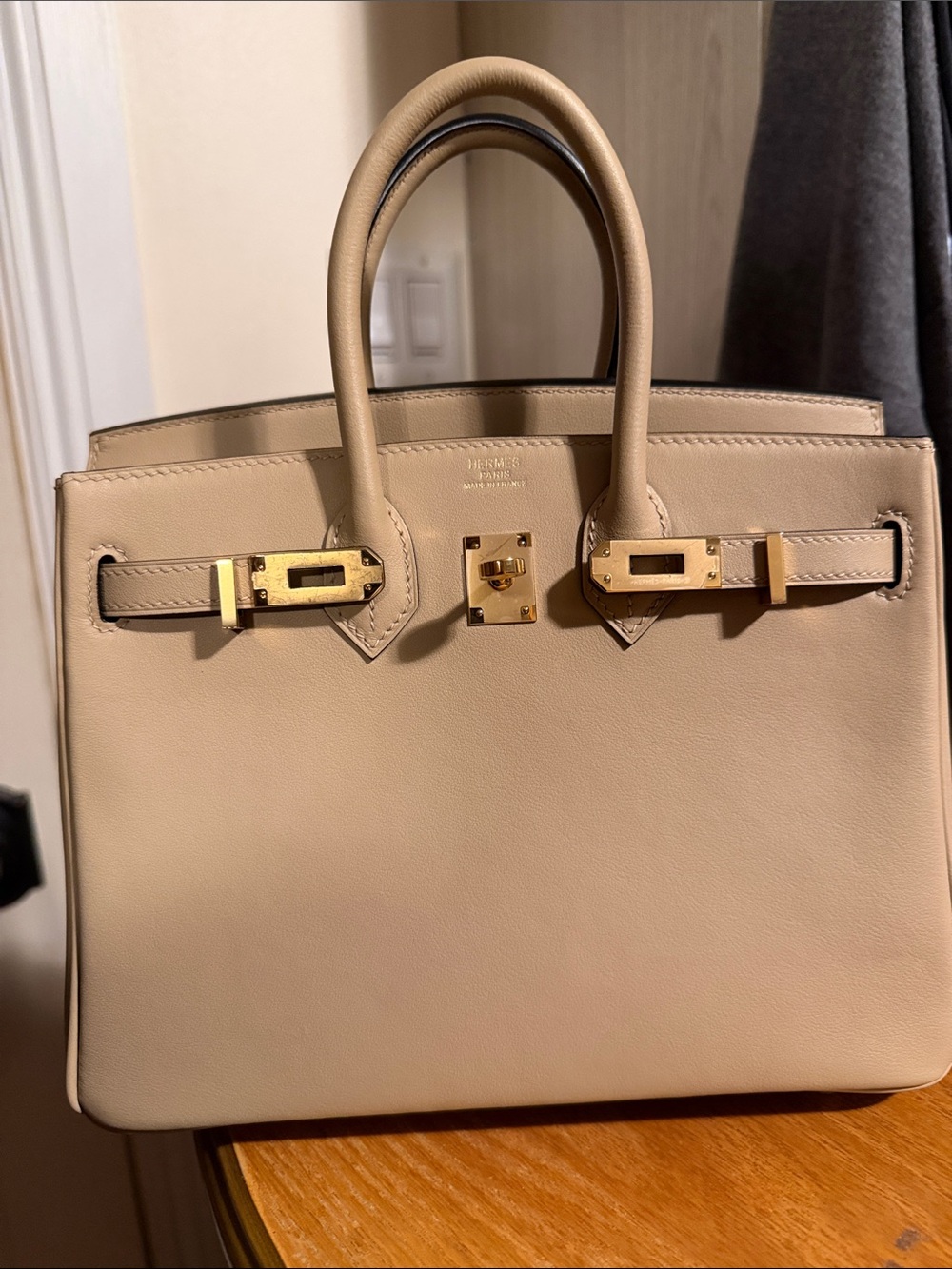 Neutral T Leather Top-Handle Bag